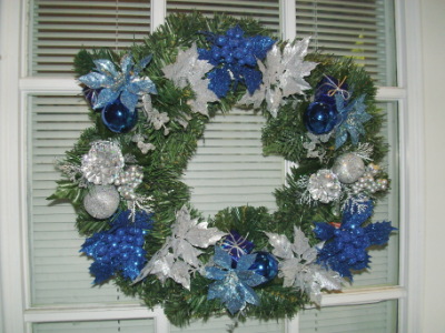 BLUE AND SILVER WREATH