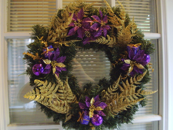 PURPLE AND GOLD WREATH